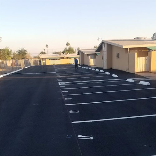 new asphalt with striping